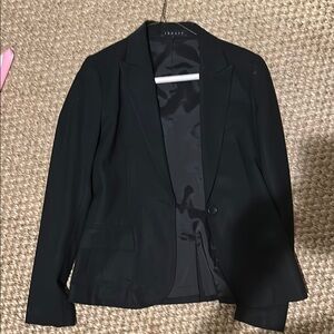 Theory Black Tailored Blazer with Satin Lapel